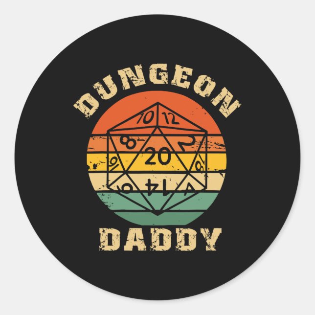Pegatina Redonda Dungeon Daddy Shirt Para Padre (Anverso)