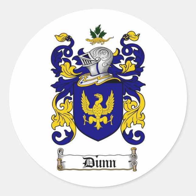 PEGATINA REDONDA DUNN FAMILIAR CREST - DUNN COAT OF ARMS (Anverso)