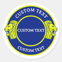 Dúo de leones emblemáticos vibrantes dentro de un 