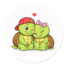 Dúo de tortugas lindas enamoradas