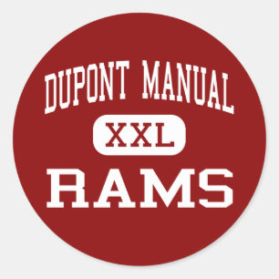 Pegatina Redonda Dupont Manual - Rams - High - Louisville Kentucky