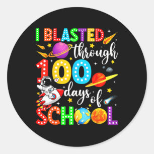 Pegatina Redonda Dura 100 días de clases 100 días de clases