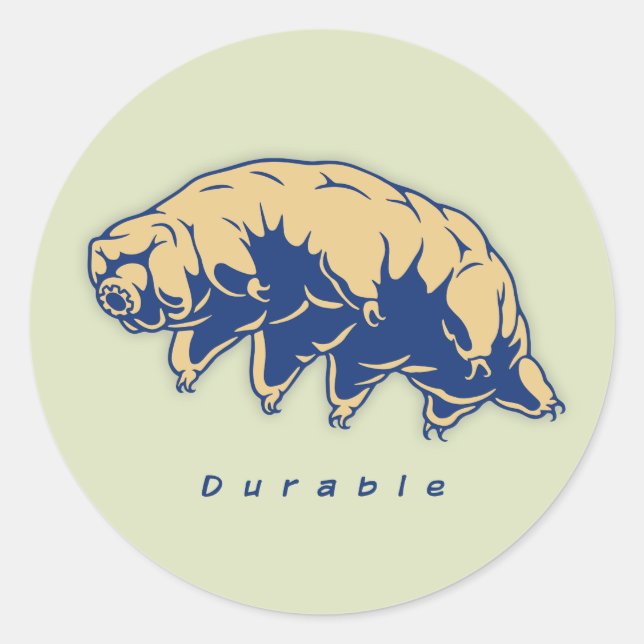 Pegatina Redonda Durable - Tardigrado (Anverso)