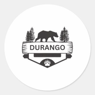 Pegatina Redonda Durango Colorado Vida Silvestre Oso Senderismo Cam