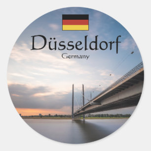 Pegatina Redonda Dusseldorf Alemania