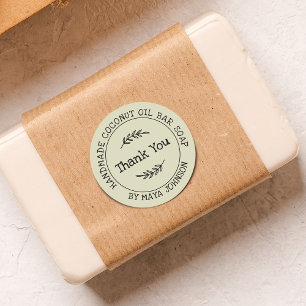 Pegatina Redonda Duste país verde hecho a mano gracias