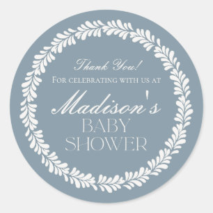 Pegatina Redonda Dusty Blue Talavera España Fiesta Boy Baby Shower