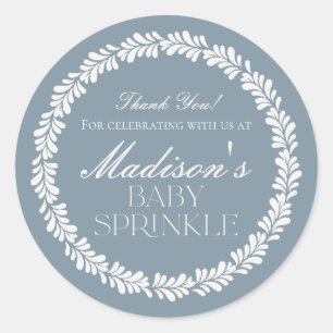 Pegatina Redonda Dusty Blue Talavera Fiesta España Bebé Sprinkle