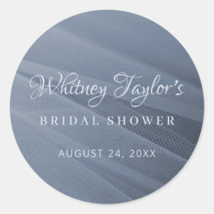 Pegatina Redonda Dusty Blue Tulle Textura
