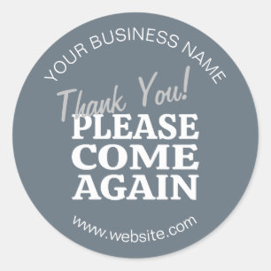 Pegatina Redonda Dusty Blue Vintage Inspired Gracias