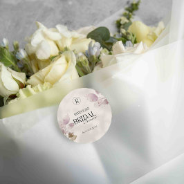 Pegatina Redonda Dusty mutado Rubor Floral rosa ducha de novia