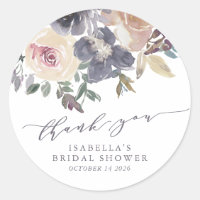Dusty Purple Floral Watercolor Personalizado Graci
