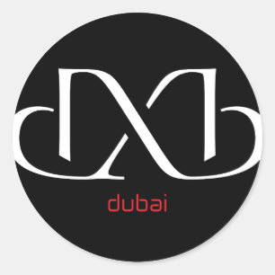 Pegatina Redonda DXB Dubai