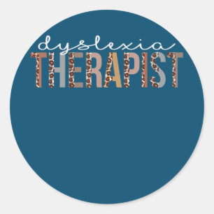Pegatina Redonda Dyslexia Therapist Leopard Appreciation For Women