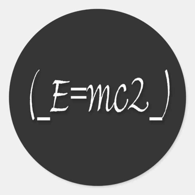 Pegatina Redonda (_E=mc2_) copia (Anverso)