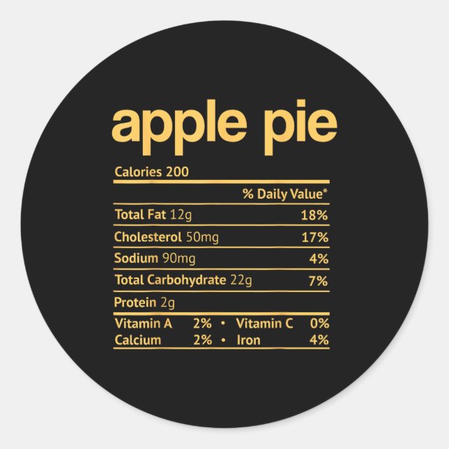Pegatina Redonda E Nutrition Facts Funny Thanksgiving Christmas  (Anverso)