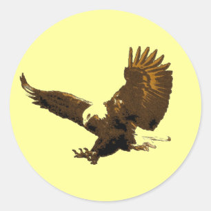 Pegatina Redonda Eagle Landing