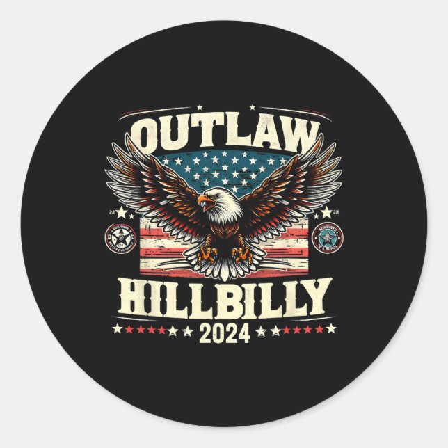 Pegatina Redonda Eagle militar retro el día de las elecciones de Es (Anverso)