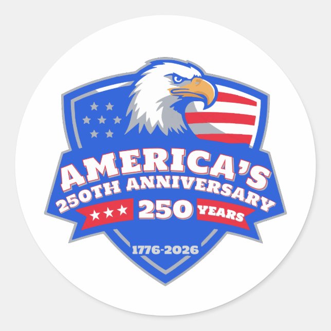 Pegatina Redonda Eagle Shield Seal • United States 250th Stickers (Anverso)