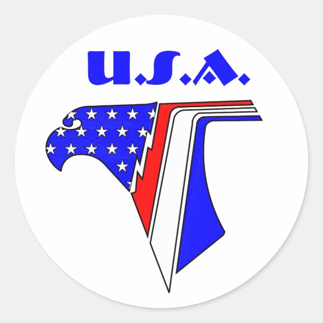 PEGATINA REDONDA EAGLE STARS, EE.UU. (Anverso)