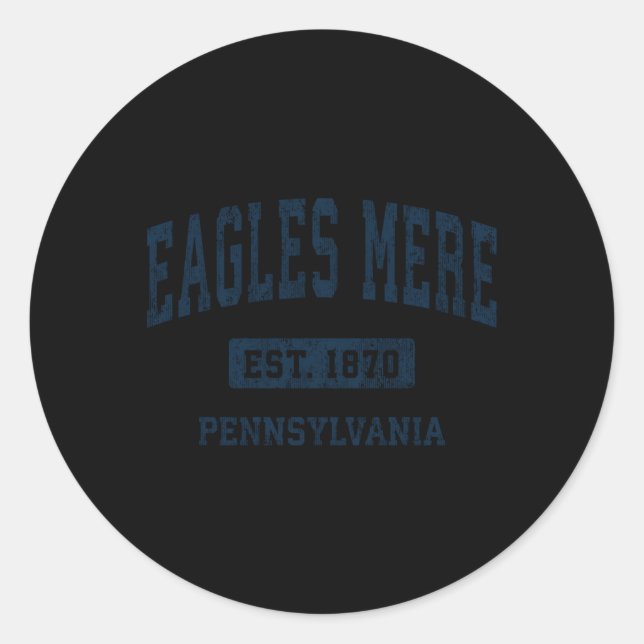 Pegatina Redonda Eagles Mere Pennsylvania Pa Athletic Sports (Anverso)