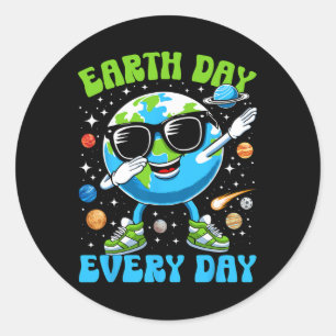 Pegatina Redonda Earth Day Everyday Funny Dabbing Earth Niños T