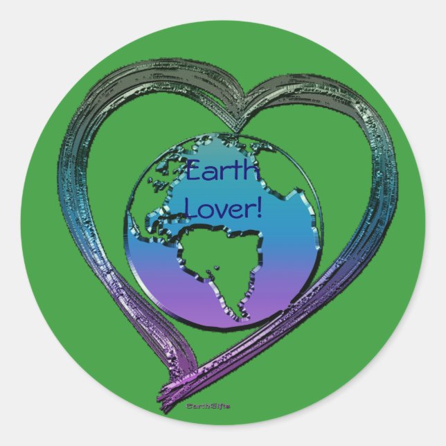 Pegatina Redonda EARTH LOVER Series (Anverso)