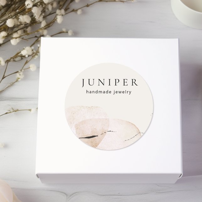 Pegatina Redonda Earthabstract acuarela artística (Subido por el creador)