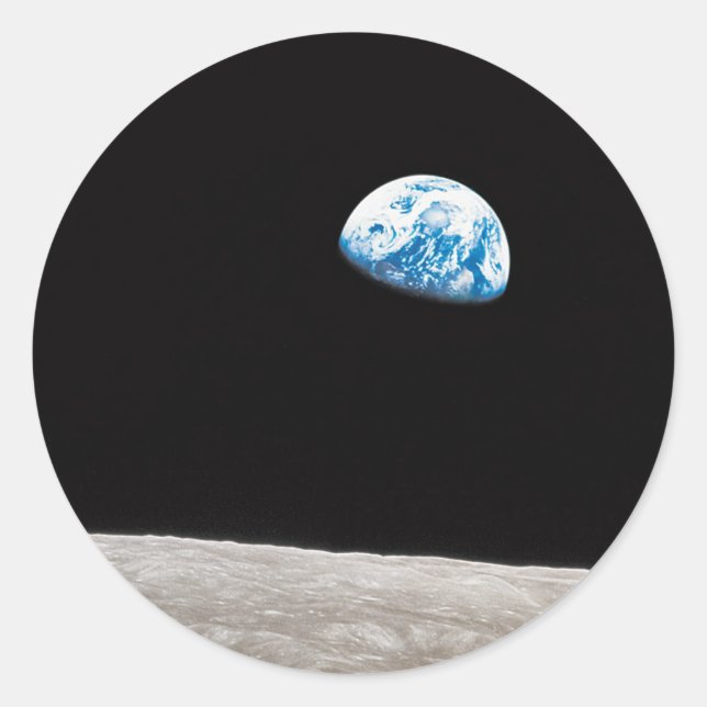 Pegatina Redonda Earthrise William Anders (Anverso)