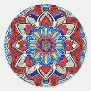 Pegatina Redonda Earthtone Mandala