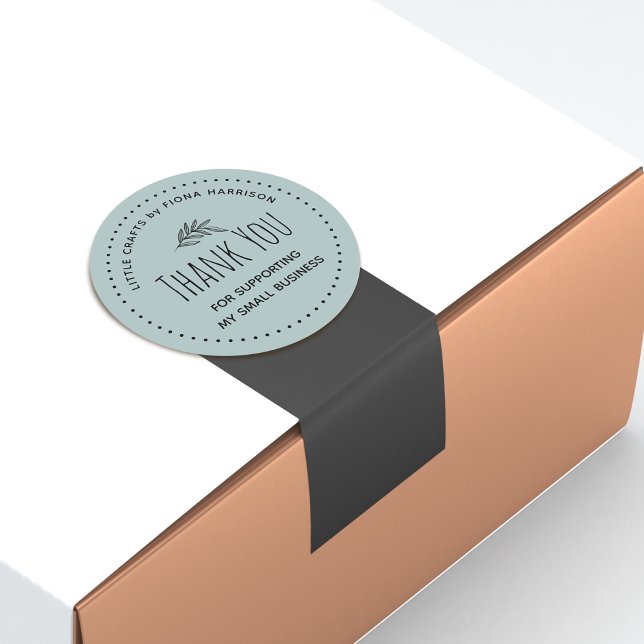 Pegatina Redonda Earthy Gracias Por Apoyar A Mi Pequeña Empresa (Earthy Thank You For Supporting My Small Business Classic Round Sticker)