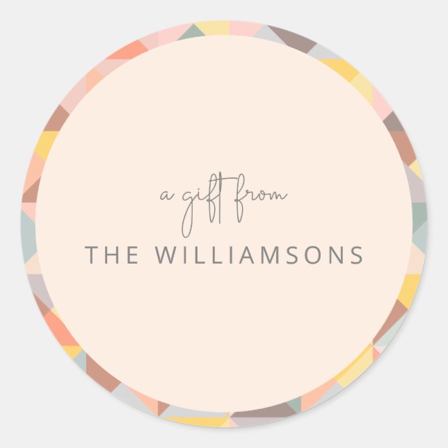 Pegatina Redonda Earthy Taupe Yellow Fall Regalo De Nombre Personal (Anverso)