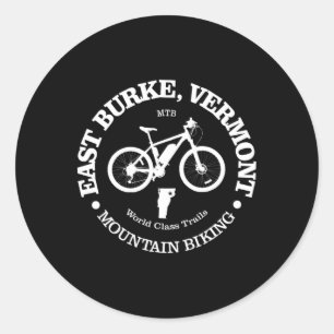 Pegatina Redonda East Burke Divertido East Burke Vermont Montaña Bi