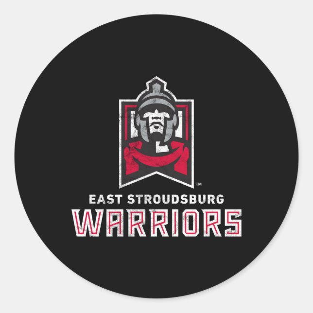 Pegatina Redonda East Stroudsburg Esu Warriors Large (Anverso)