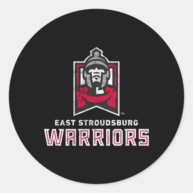Pegatina Redonda East Stroudsburg Esu Warriors Large (Anverso)