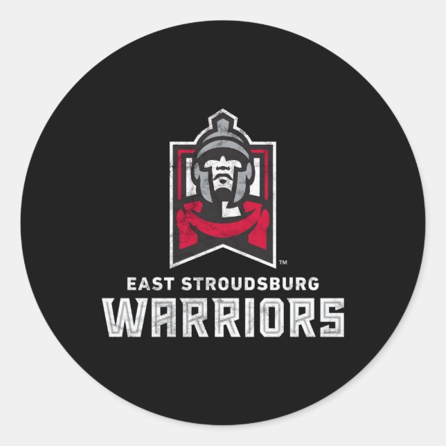 Pegatina Redonda East Stroudsburg Esu Warriors Large (Anverso)