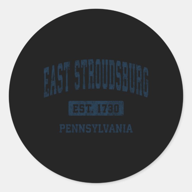 Pegatina Redonda East Stroudsburg Pennsylvania Pa Athletic Sports D (Anverso)