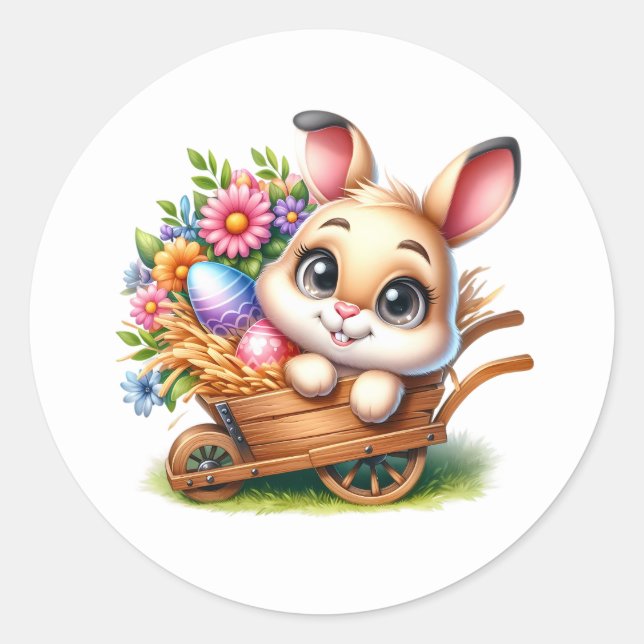 Pegatina Redonda Easter Bunny Stickers (Anverso)