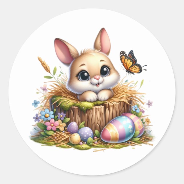 Pegatina Redonda Easter Bunny Stickers (Anverso)
