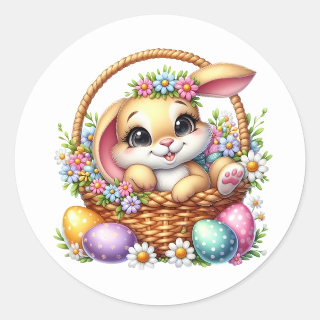 Pegatina Redonda Easter Bunny Stickers (Anverso)