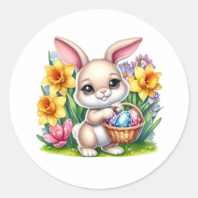 Pegatina Redonda Easter Bunny Stickers (Anverso)