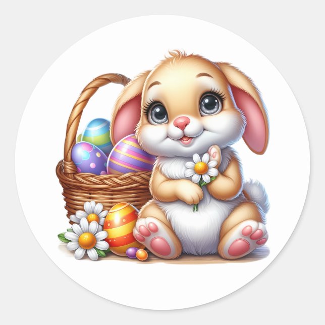 Pegatina Redonda Easter Bunny Stickers (Anverso)