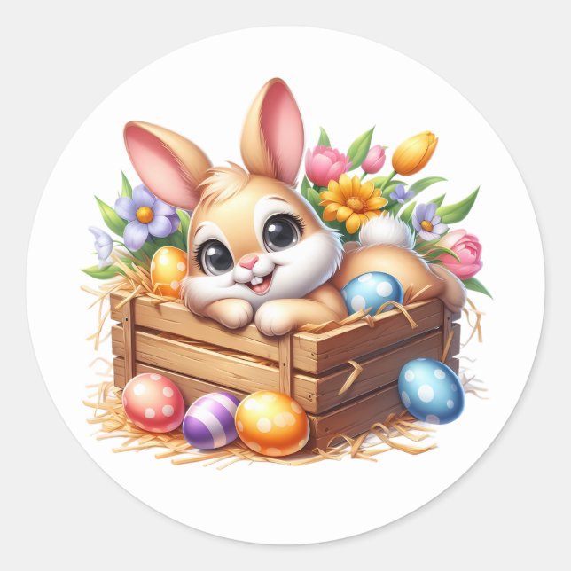 Pegatina Redonda Easter Bunny Stickers (Anverso)