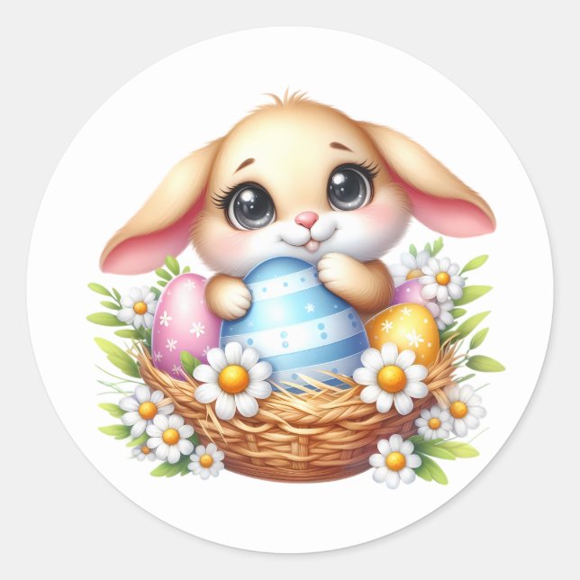 Pegatina Redonda Easter Bunny Stickers (Anverso)