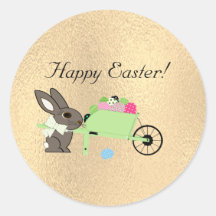 Easter Bunny w Wheelbarrow
