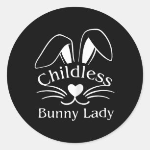 Pegatina Redonda Easter Chilless Bunny Lady Bunny Lover Rescue Bun