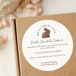 Pegatina Redonda Easter Chocolate Bunny Ingredient Product