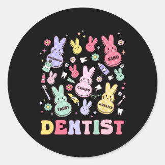 Pegatina Redonda Easter Dentist Retro Rdh Dental Hygienist Squad Bu