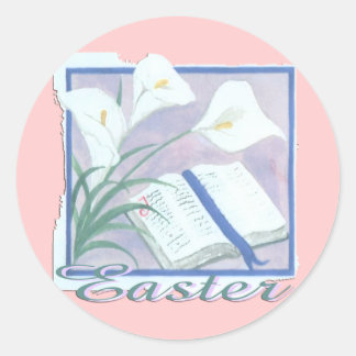 Pegatina Redonda Easter Lilly