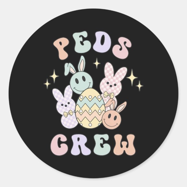 Pegatina Redonda Easter Peds Enfermera Escuadrón de Emergencia Cony (Anverso)